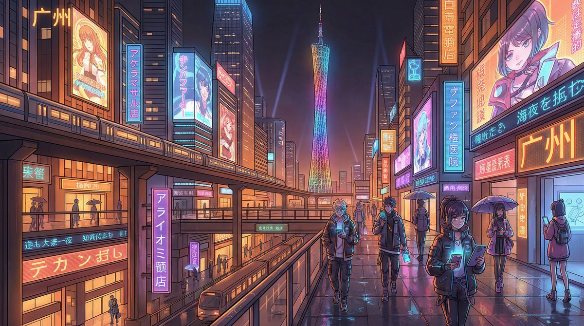 91动漫-广州动漫城夜景